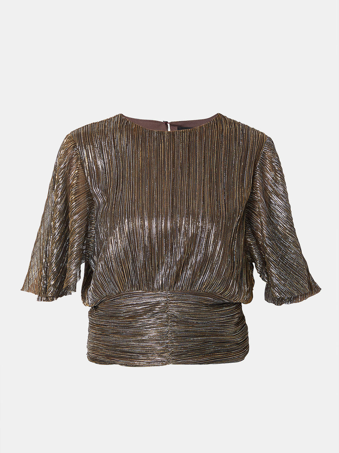 Brown Metallic Lurex Top