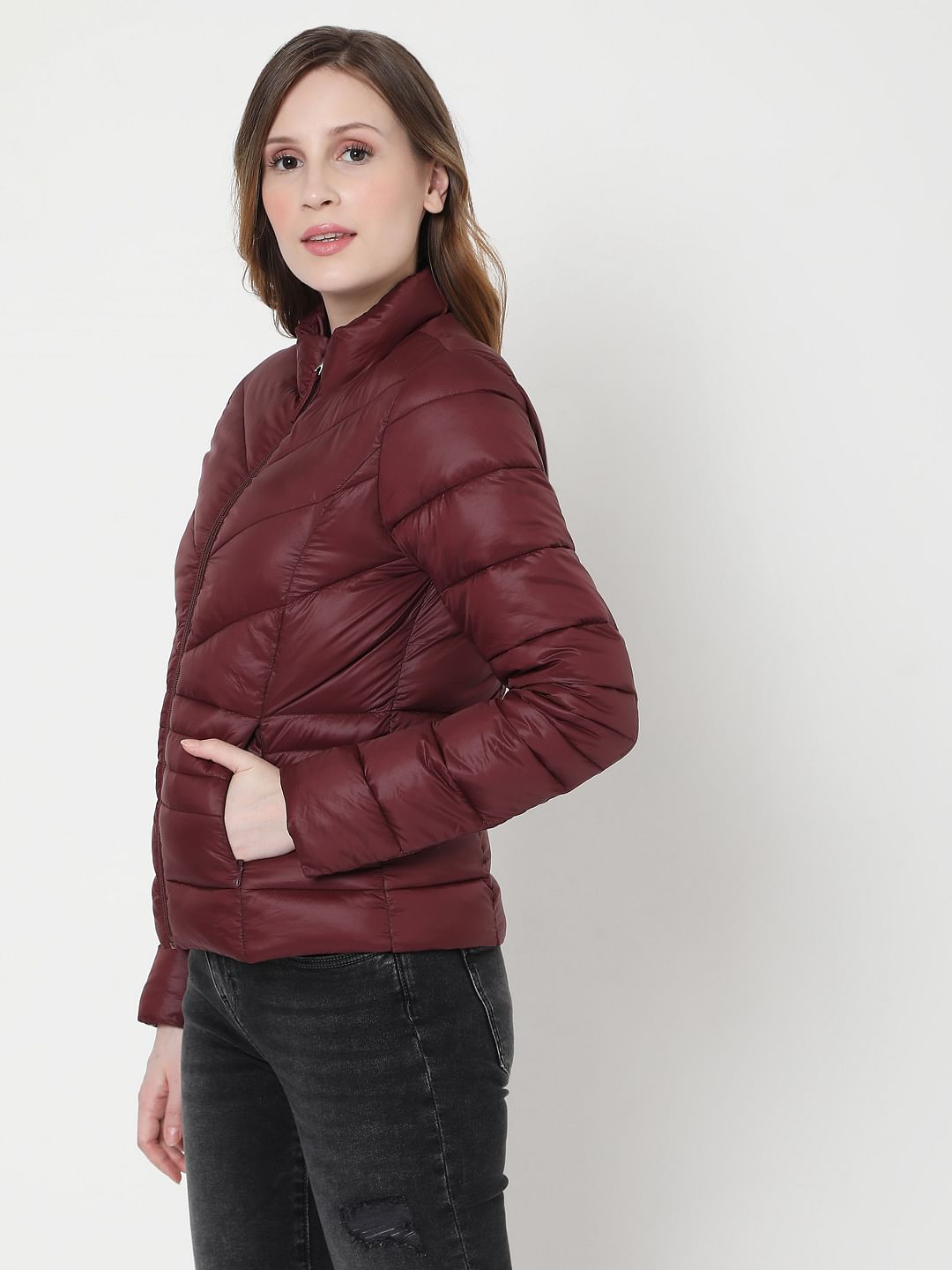 Maroon Puffer Winter Jacket