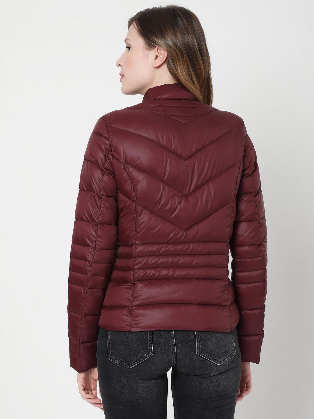 Maroon Puffer Winter Jacket