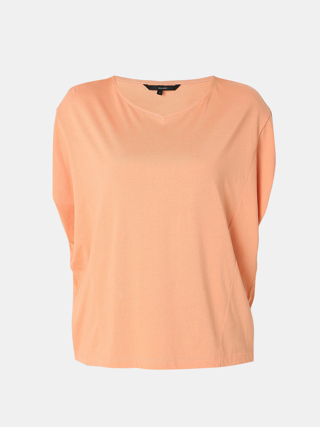 Peach V-Neck Top