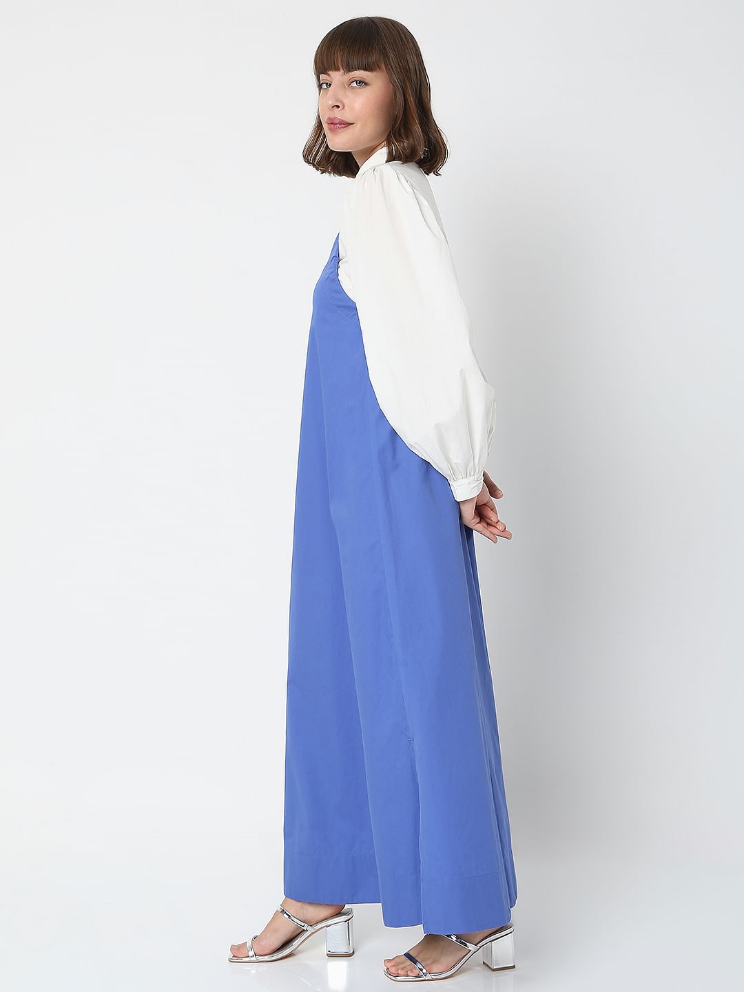 Blue Halter Neck Maxi Dress