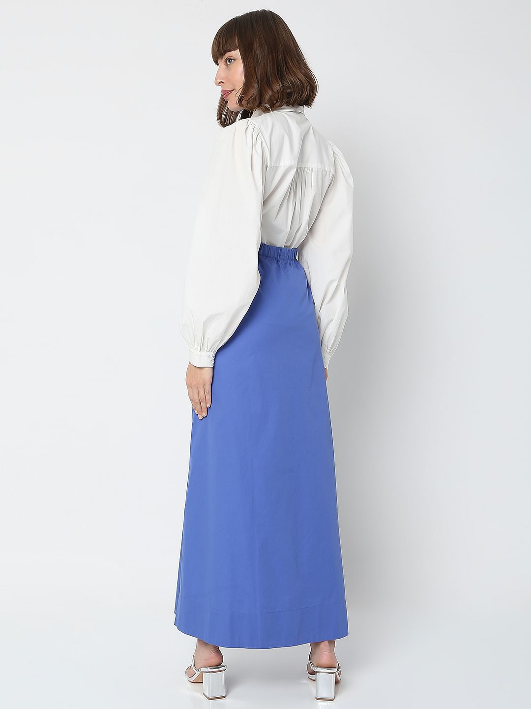 Blue Halter Neck Maxi Dress