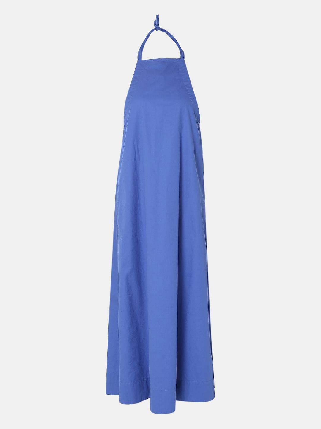 Blue Halter Neck Maxi Dress