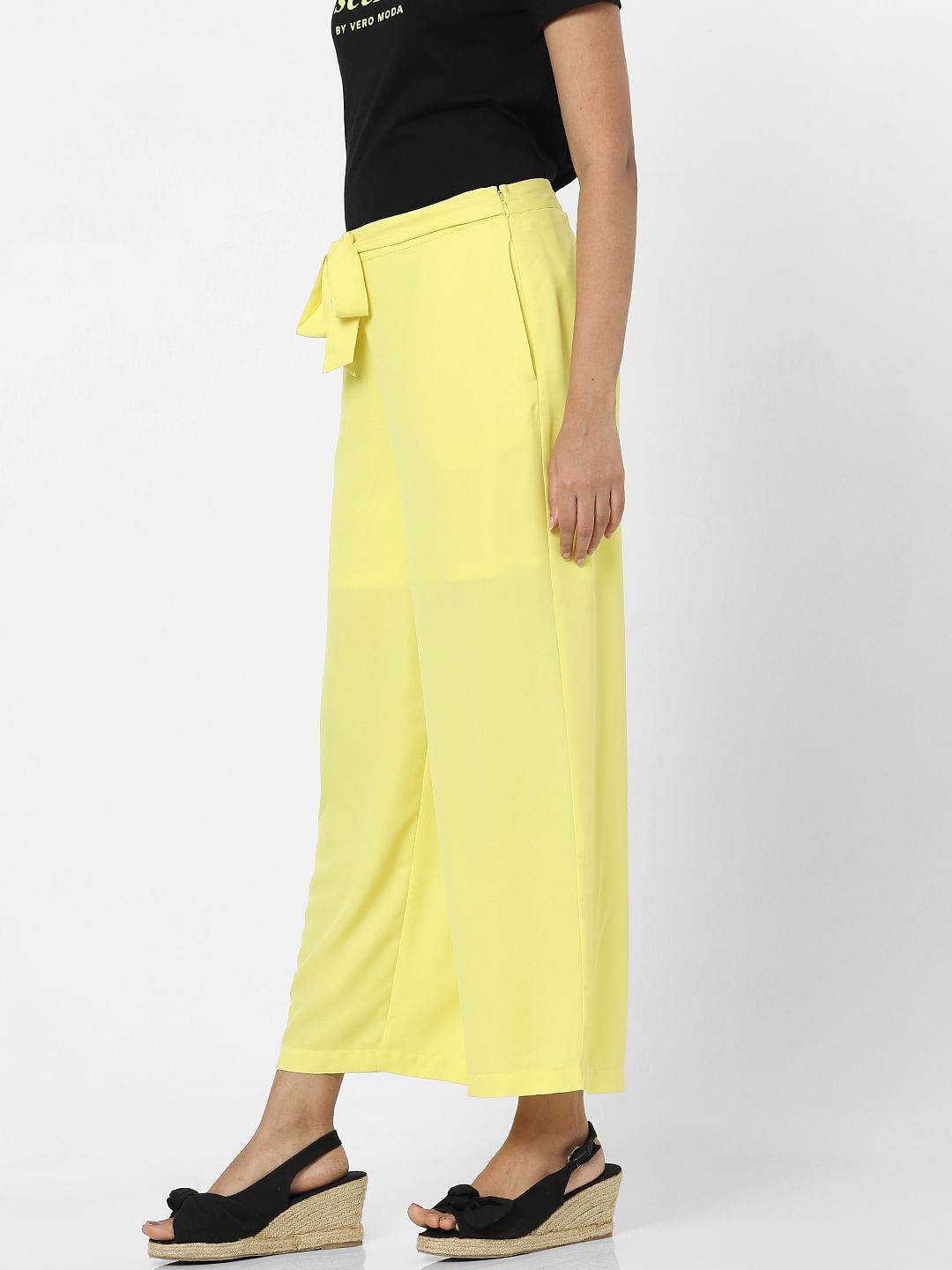 Light Yellow Tie Up Pants