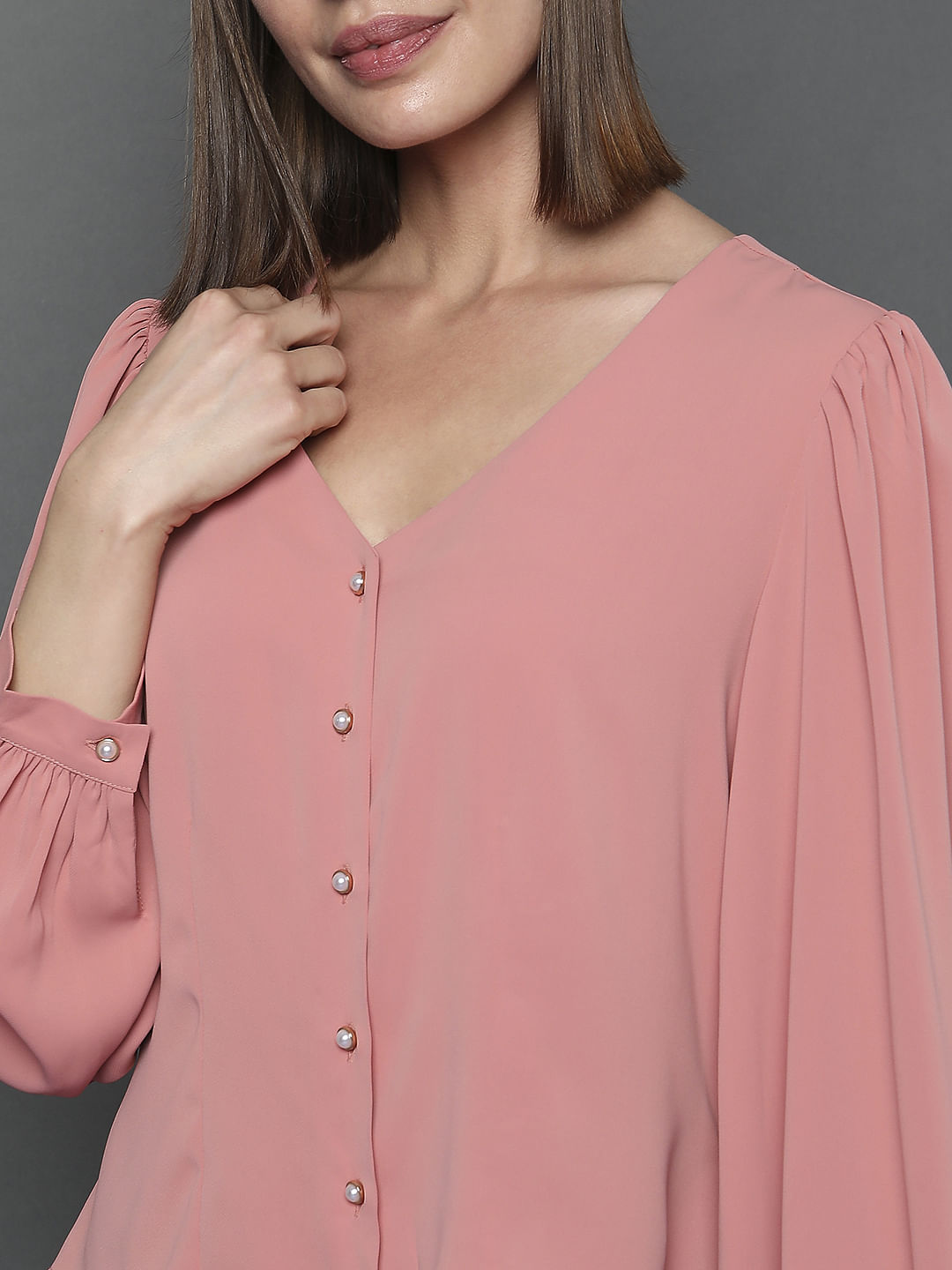 Pink V-Neck Top