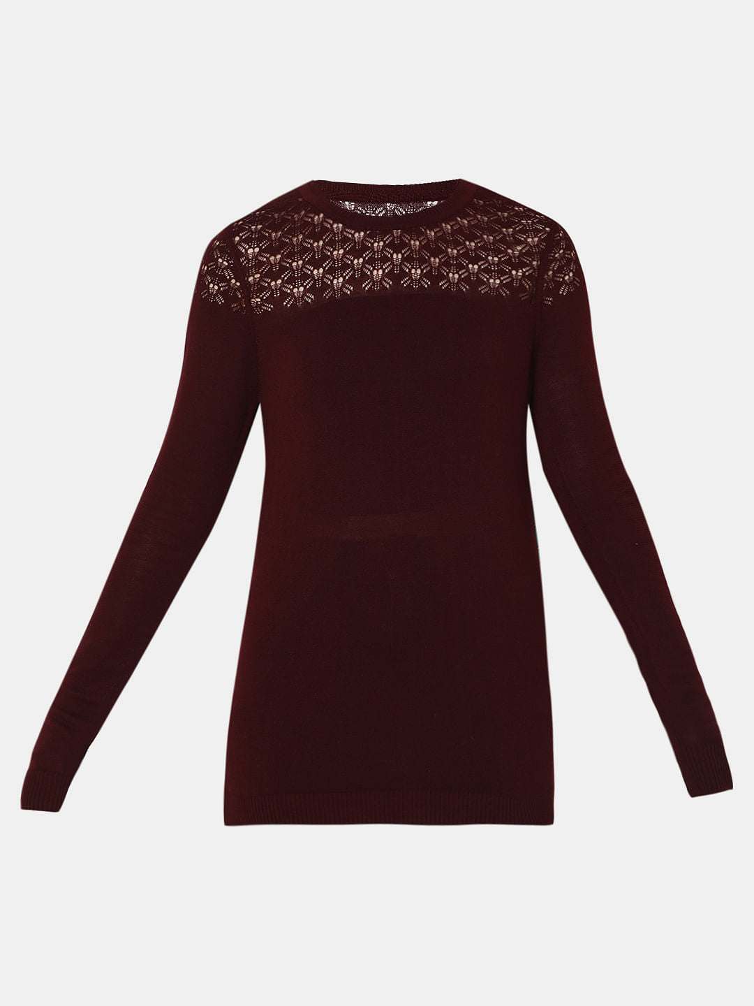 Maroon Cut-Out Sweater