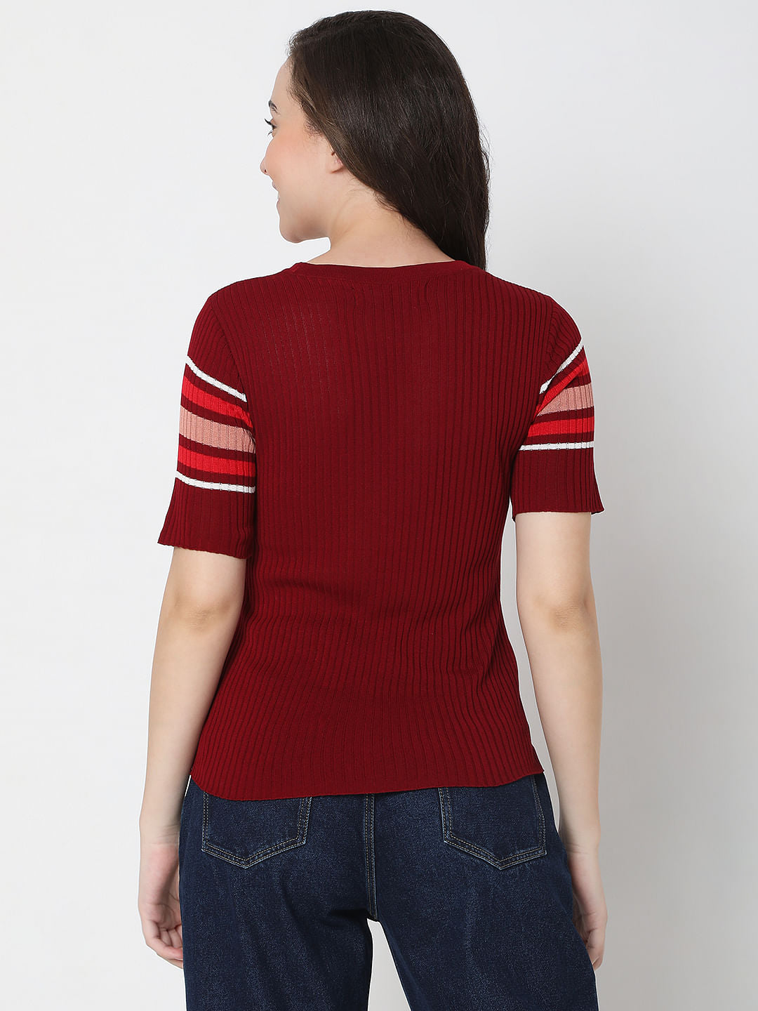 Red Ribbed Top