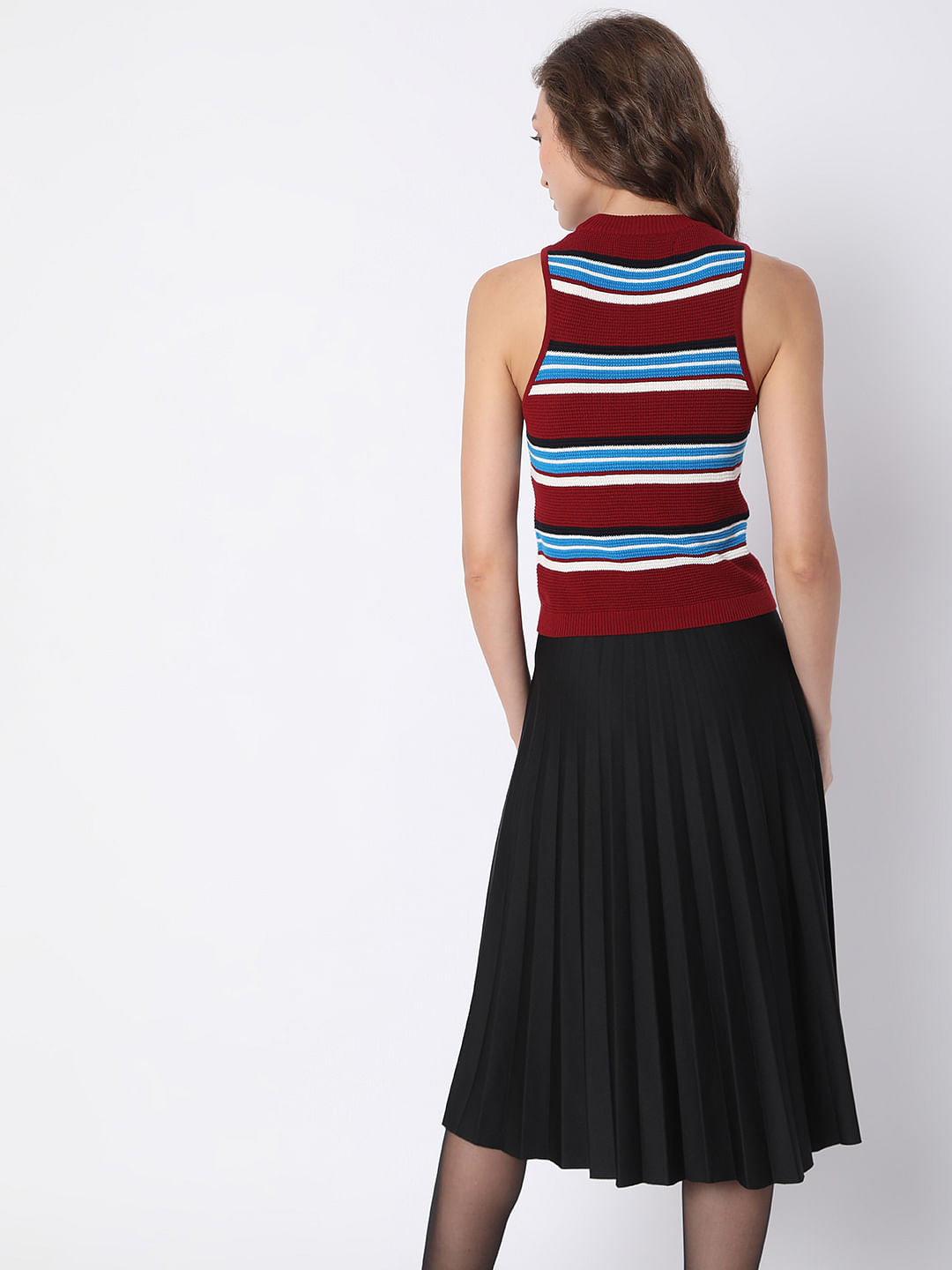 Maroon Striped Top