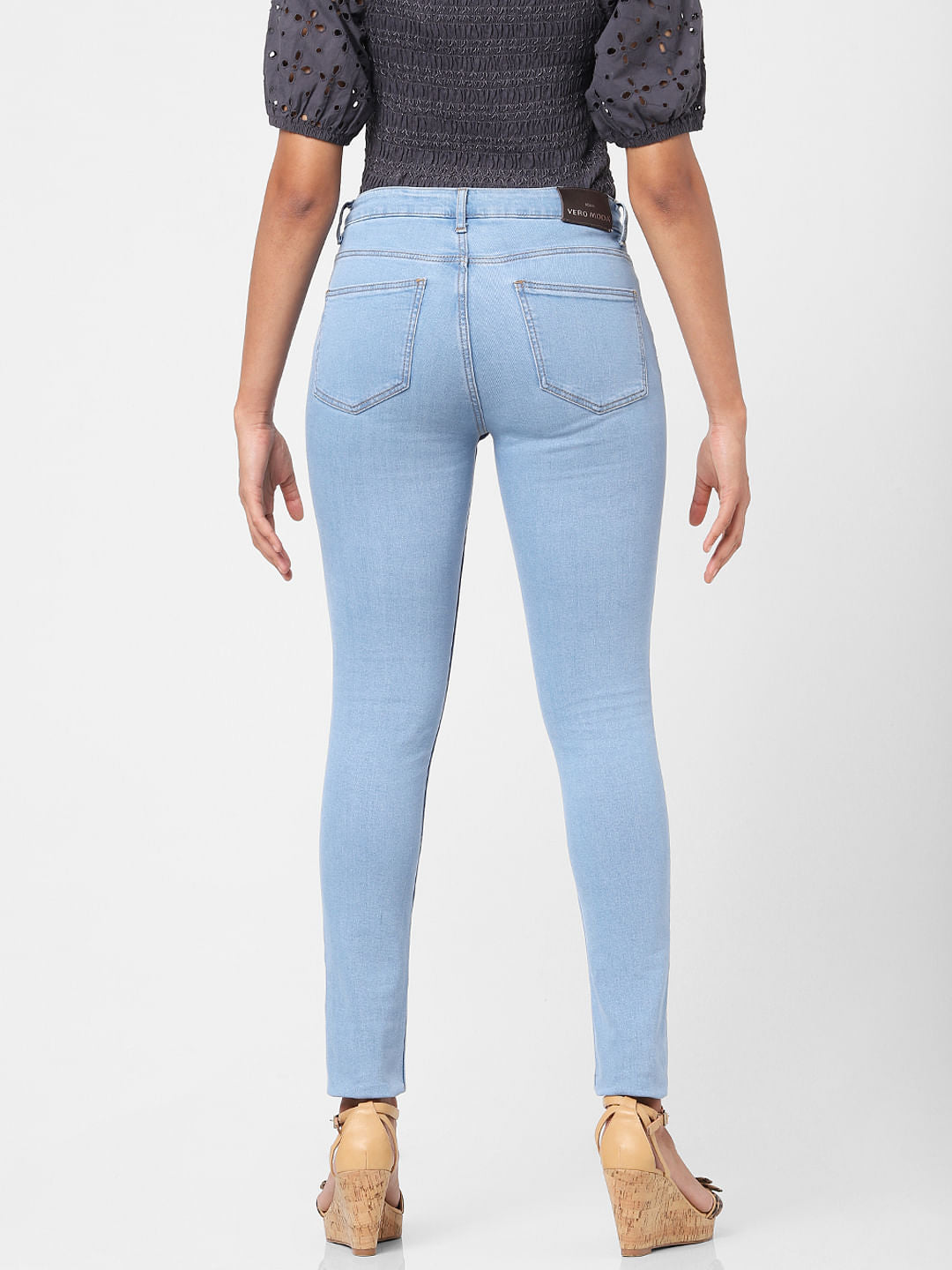 Light Blue Mid Rise Skinny Jeans