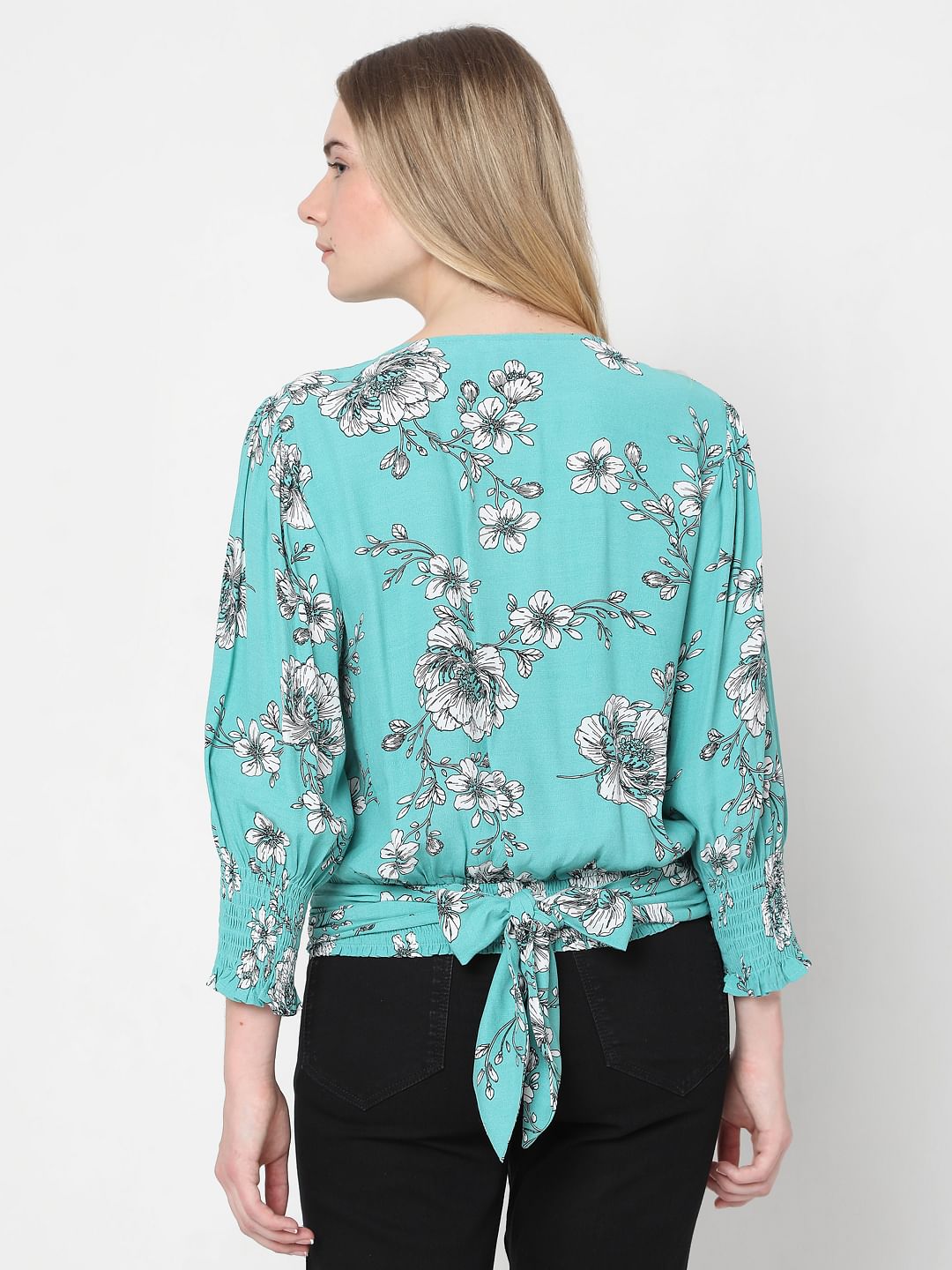 Green Floral Top