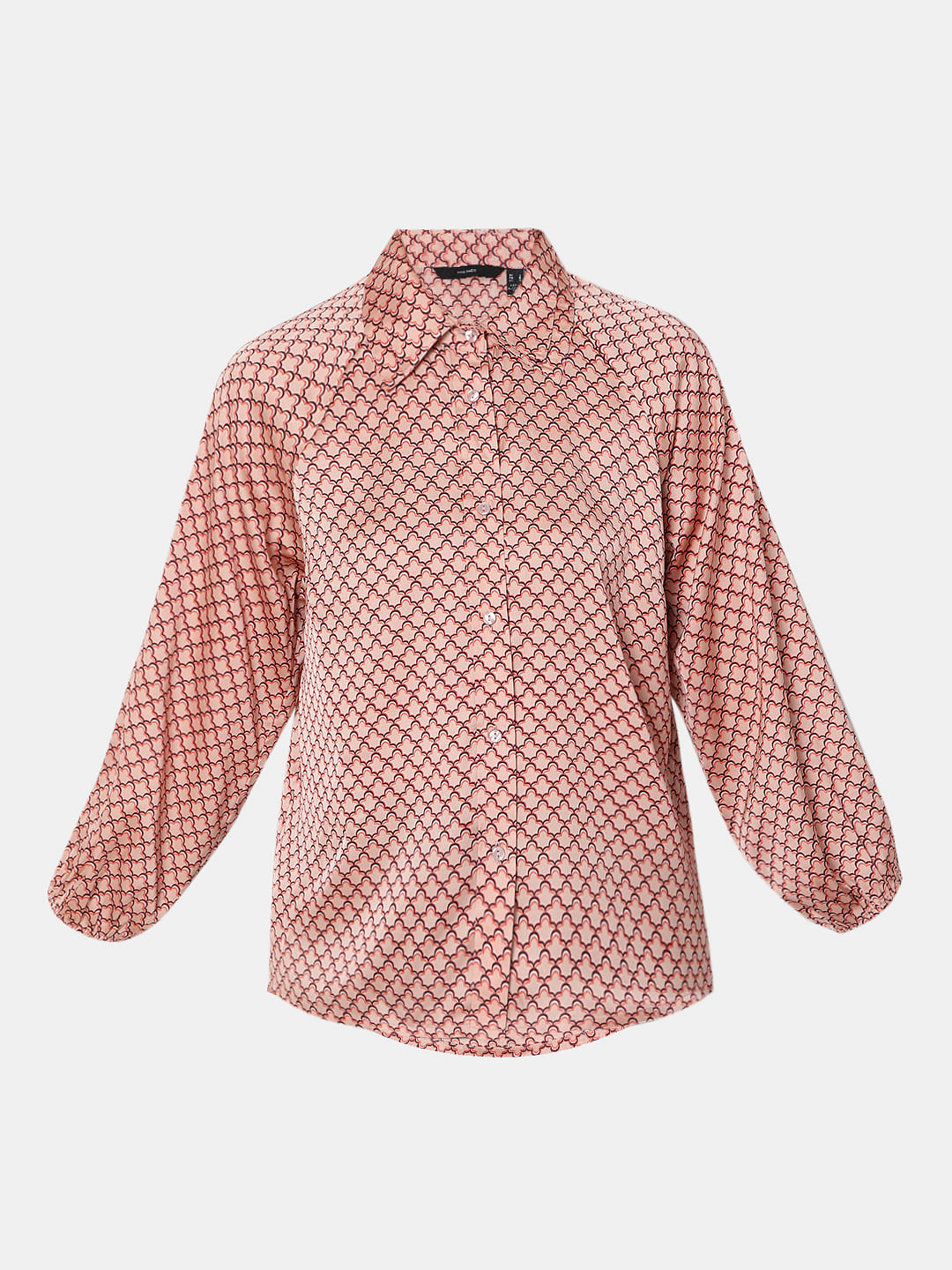 Peach Abstract Print Shirt