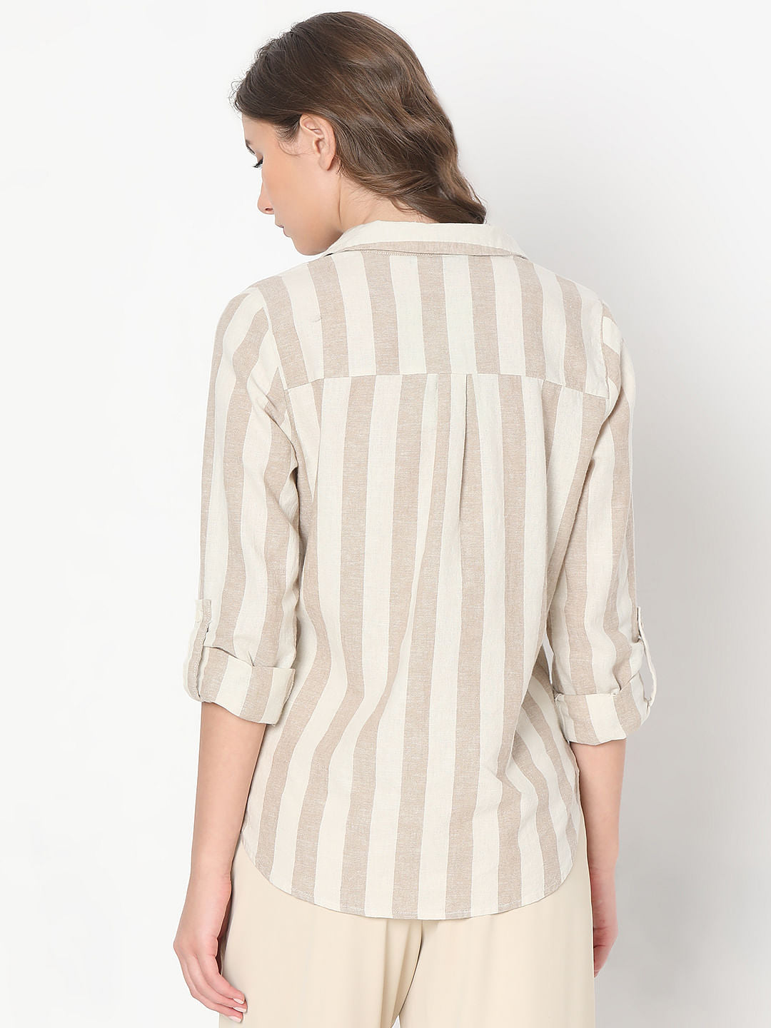 Beige Striped Shirt