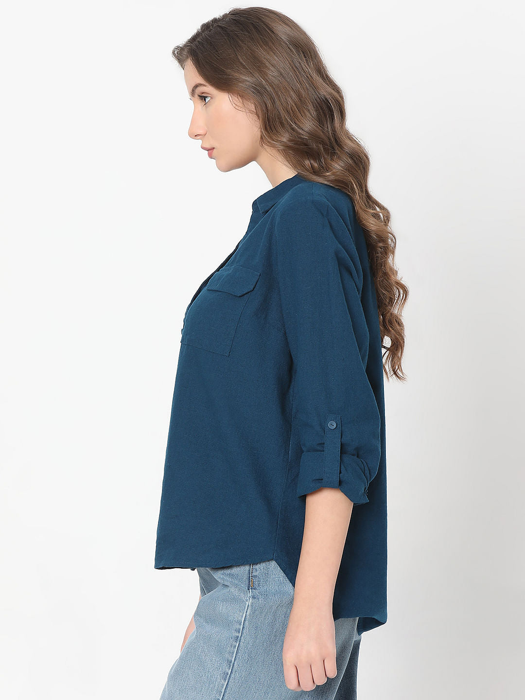 Dark Blue Linen Shirt