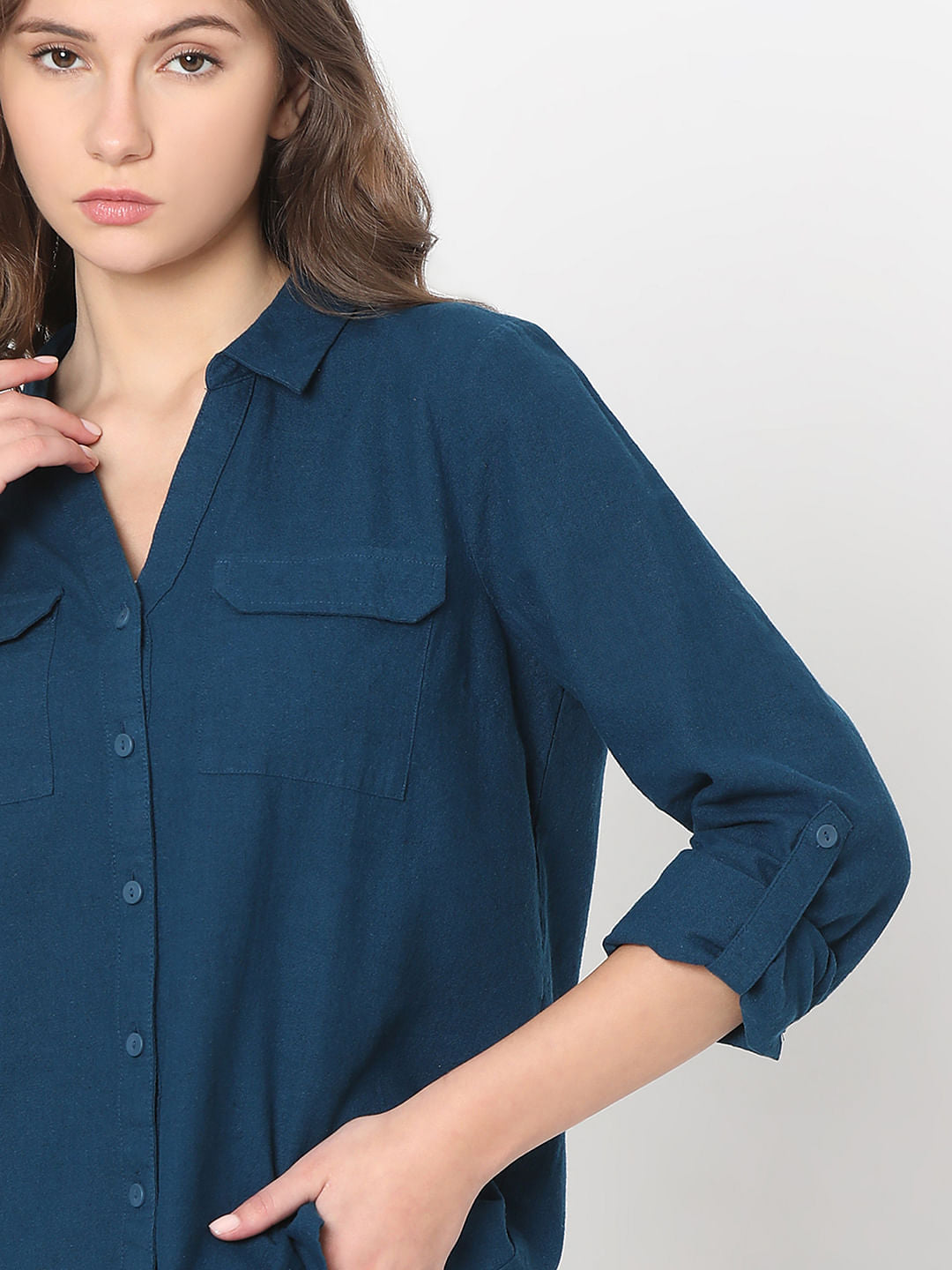 Dark Blue Linen Shirt