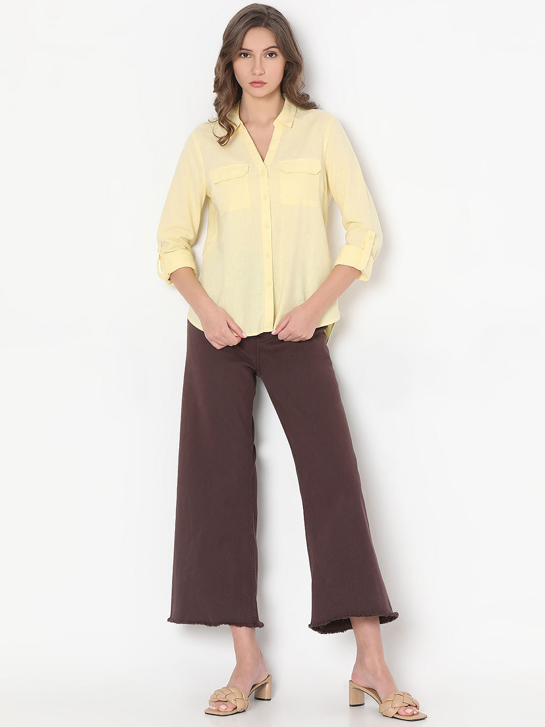 Light Yellow Linen Shirt