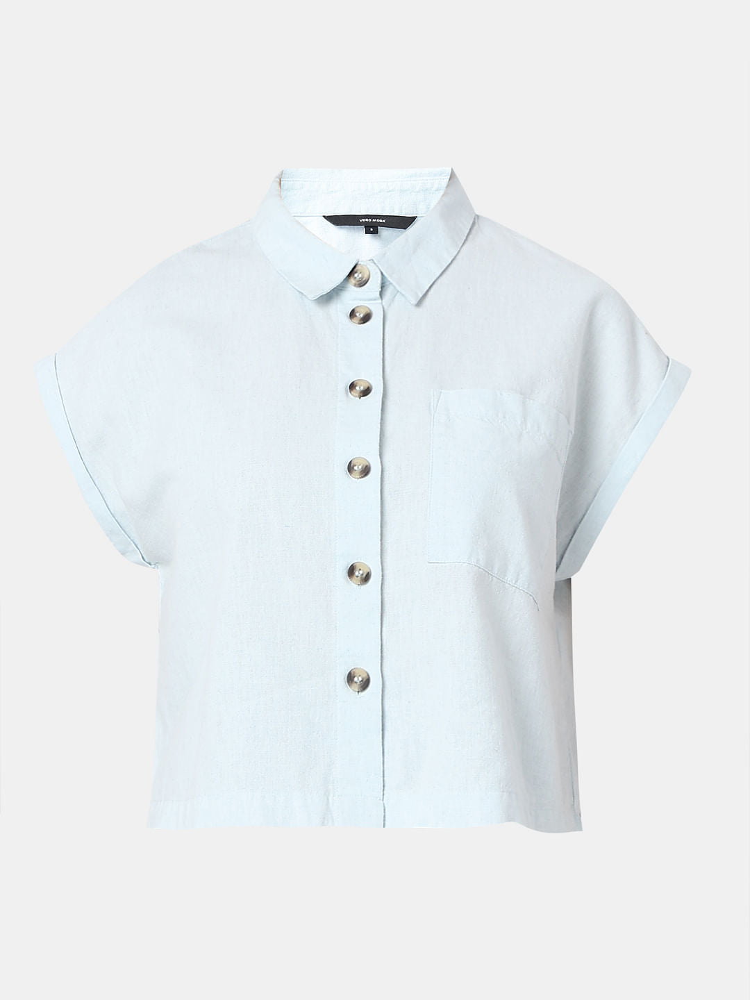 Light Blue Cropped Shirt