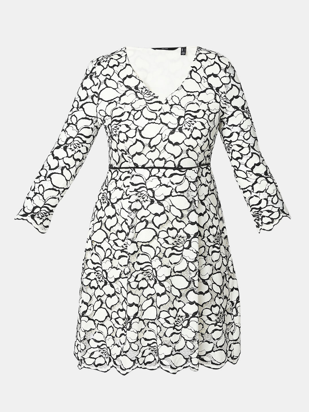 White Lace Embroidered Dress