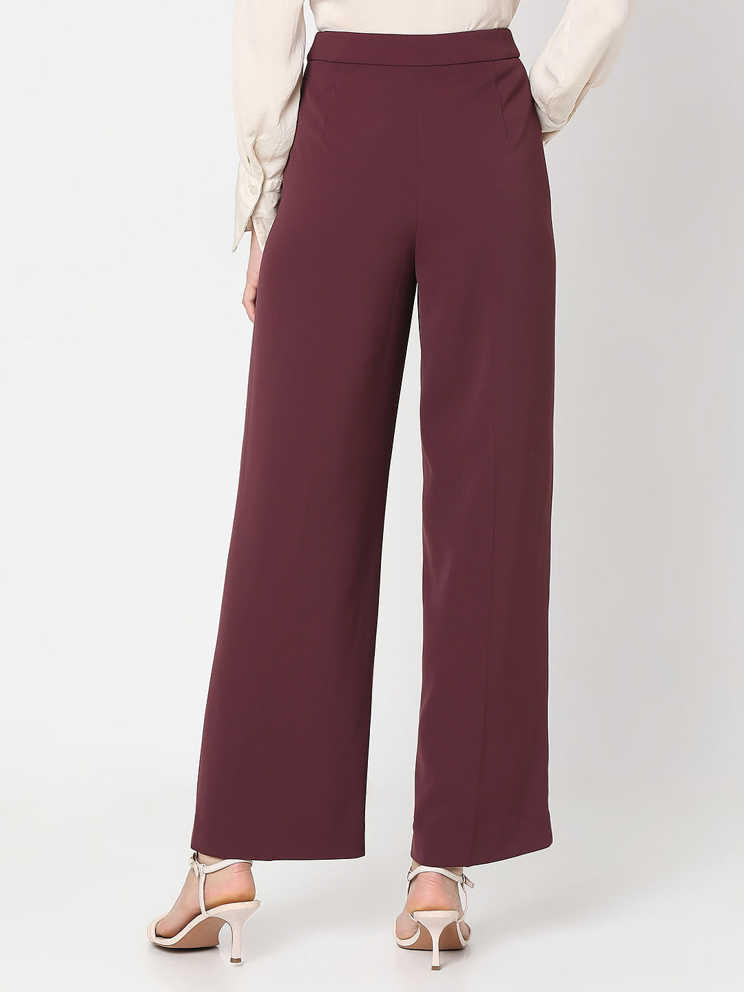 Maroon High Rise Pants