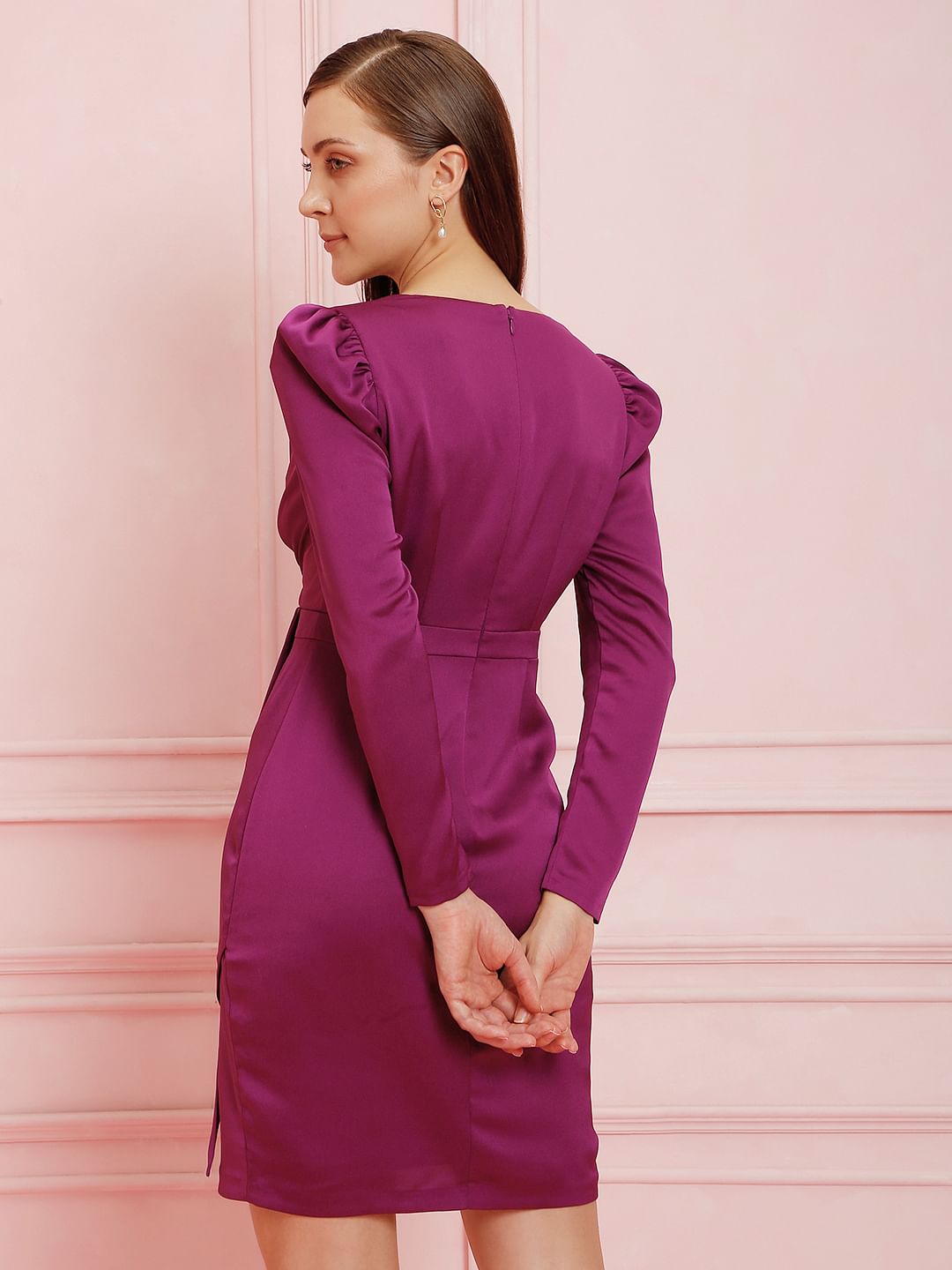 Marquee Pink Wrap Mini Dress