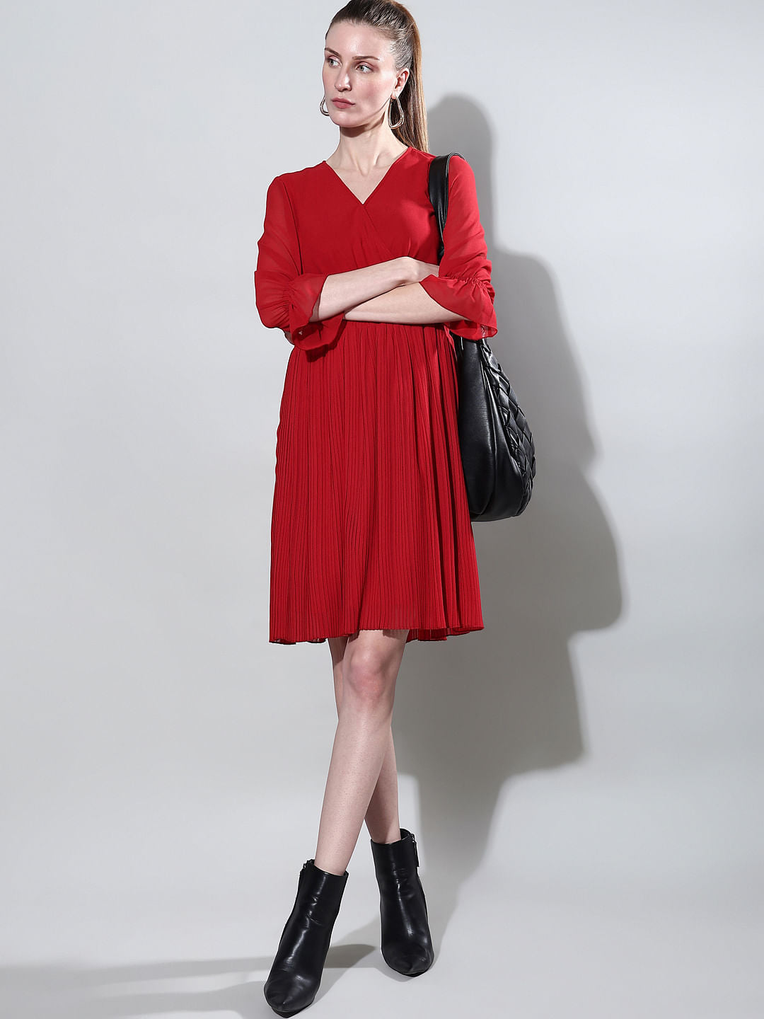 pleated fit flare dress Tail to Tell Pleated Fit & Flare Dress Scurry Along / L main image 0