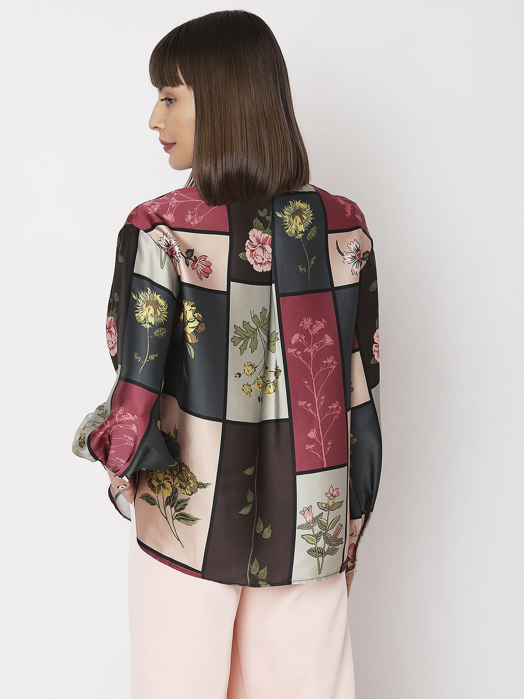 Green Large Floral Print Shirt