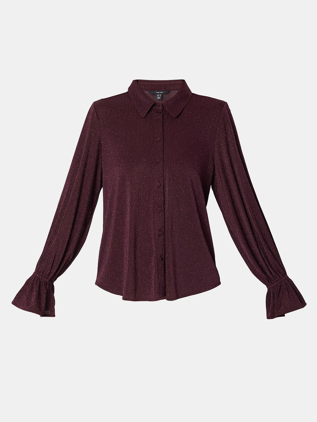 Maroon Metallic Lurex Shirt