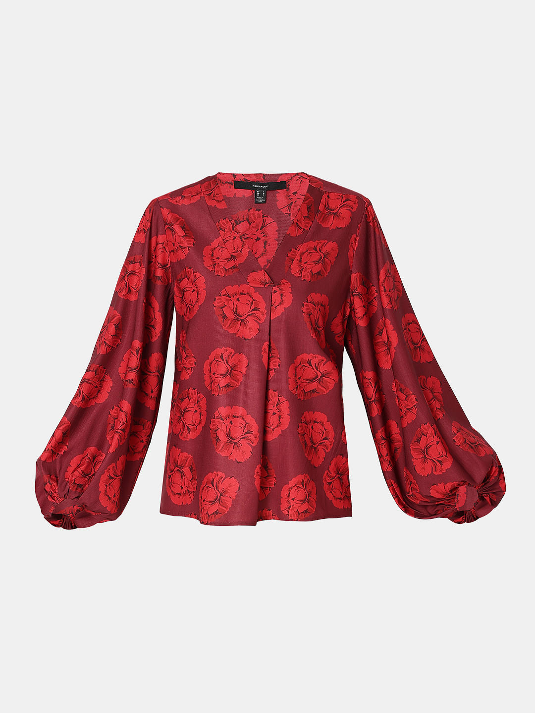 Red Floral Print Top