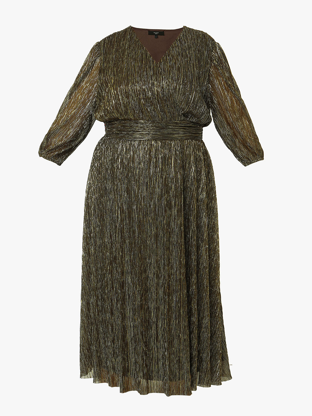 Curve Dark Brown Shimmer Maxi Dress