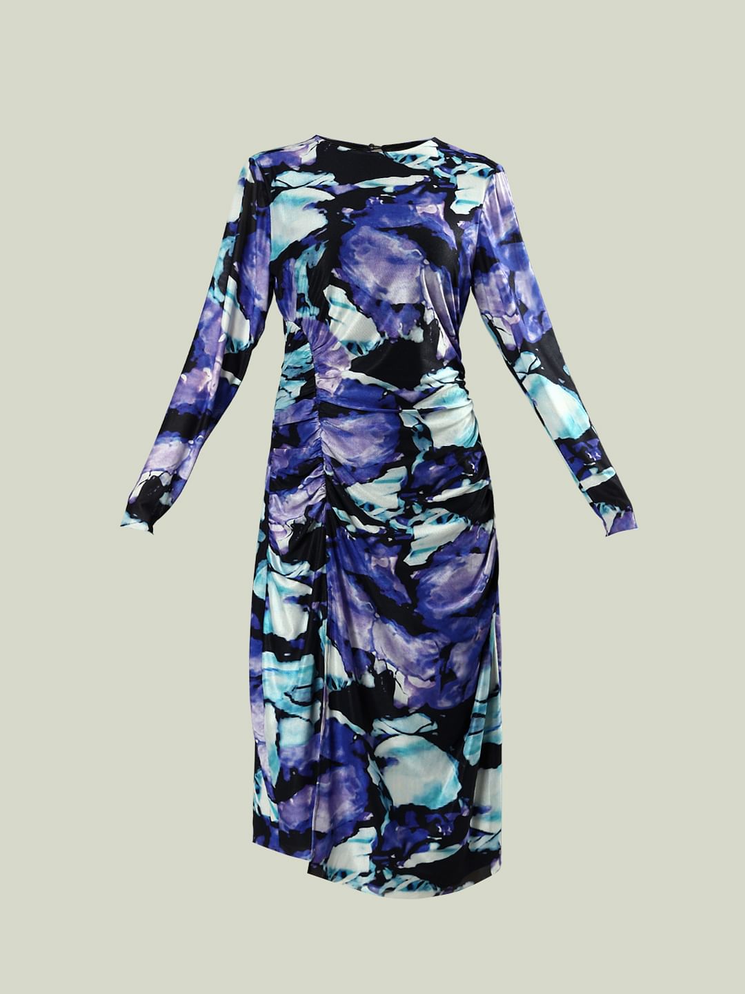 Marquee Blue Abstract Print Bodycon Dress