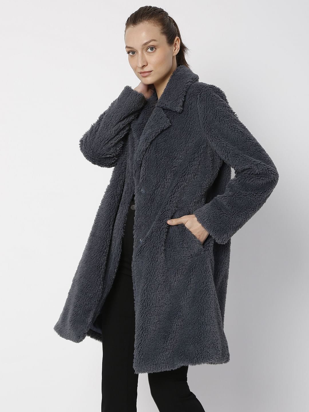 Ombre Blue Teddy Overcoat