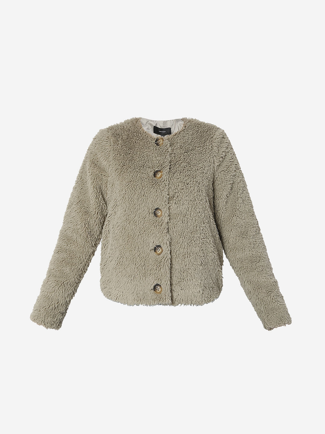 Moss Brown Teddy Short Jacket
