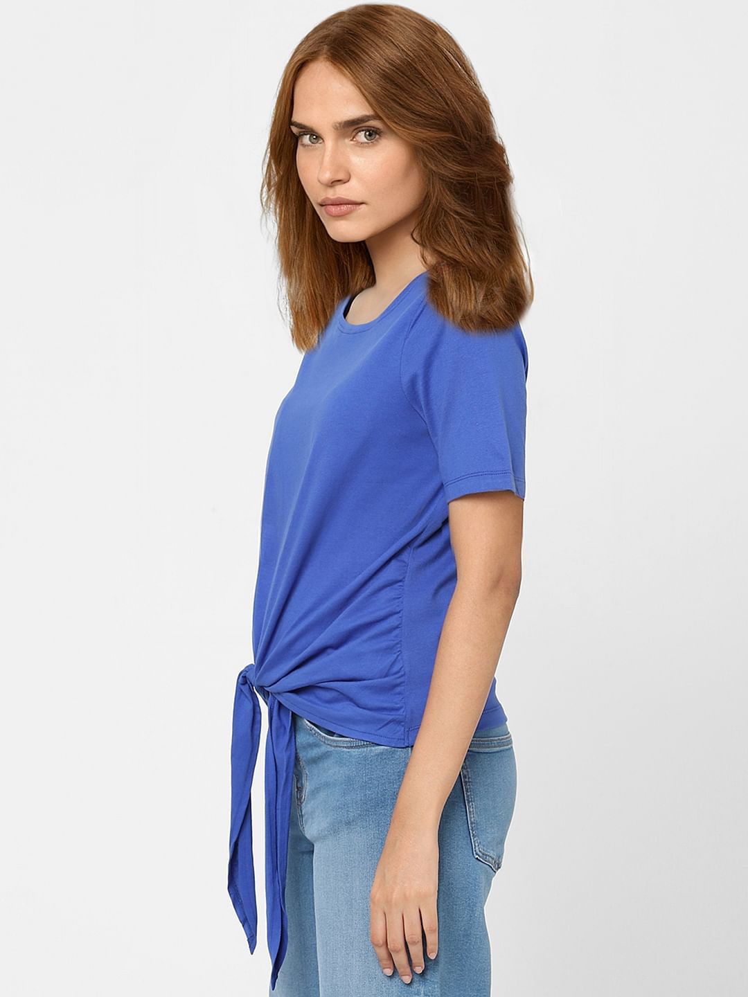 Blue Tie Up T-Shirt