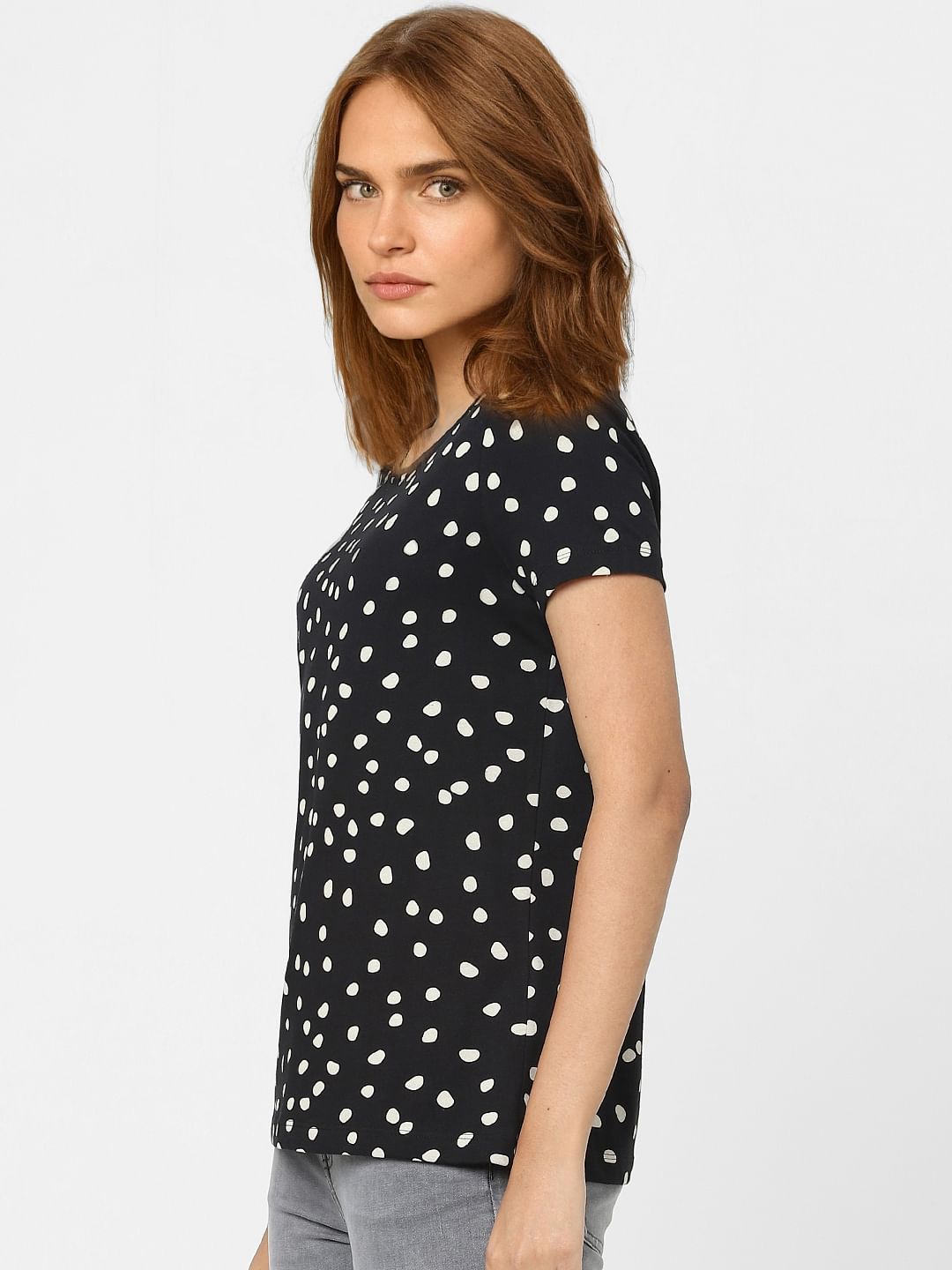 Black Polka Dot Top