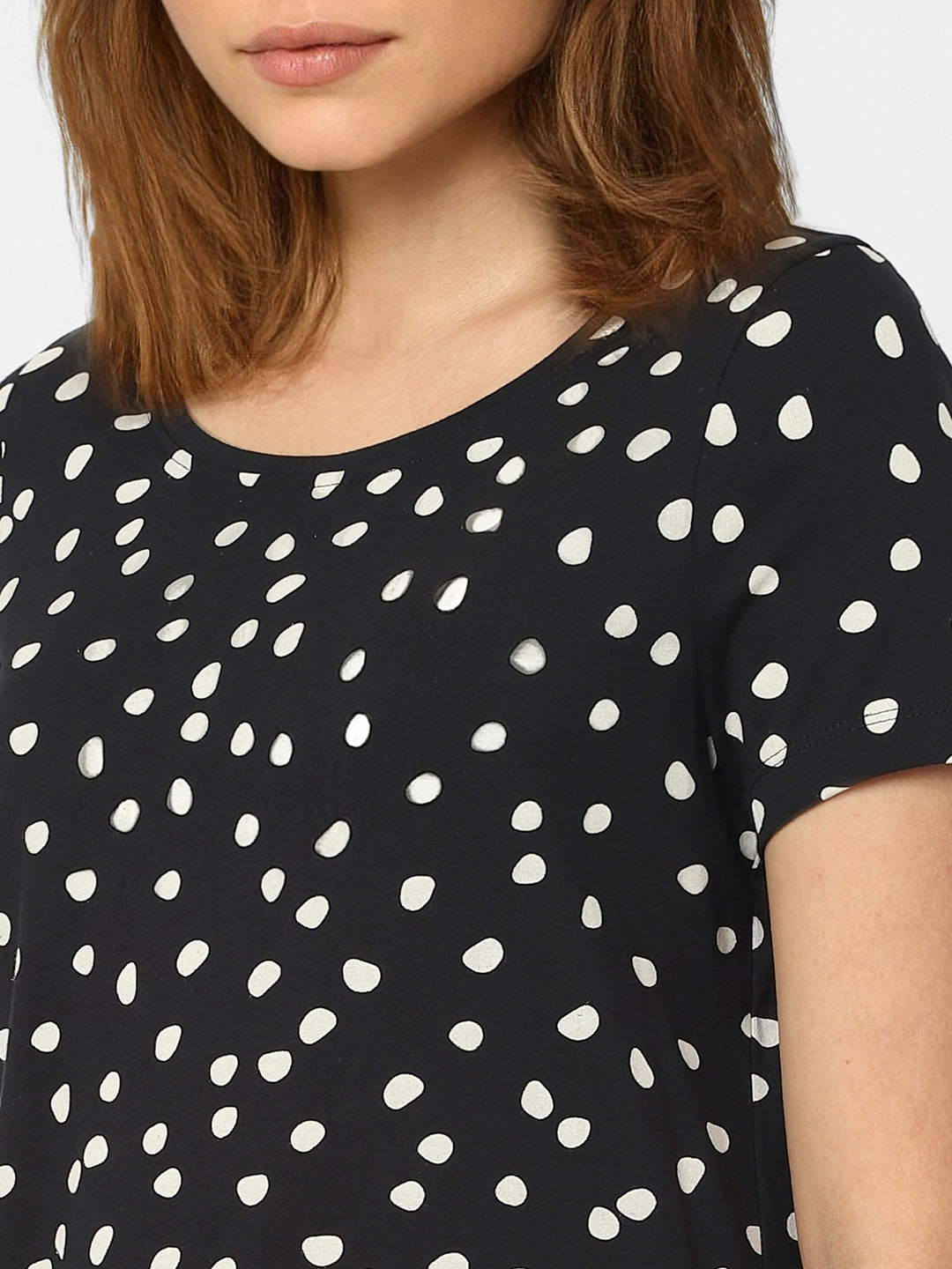 Black Polka Dot Top