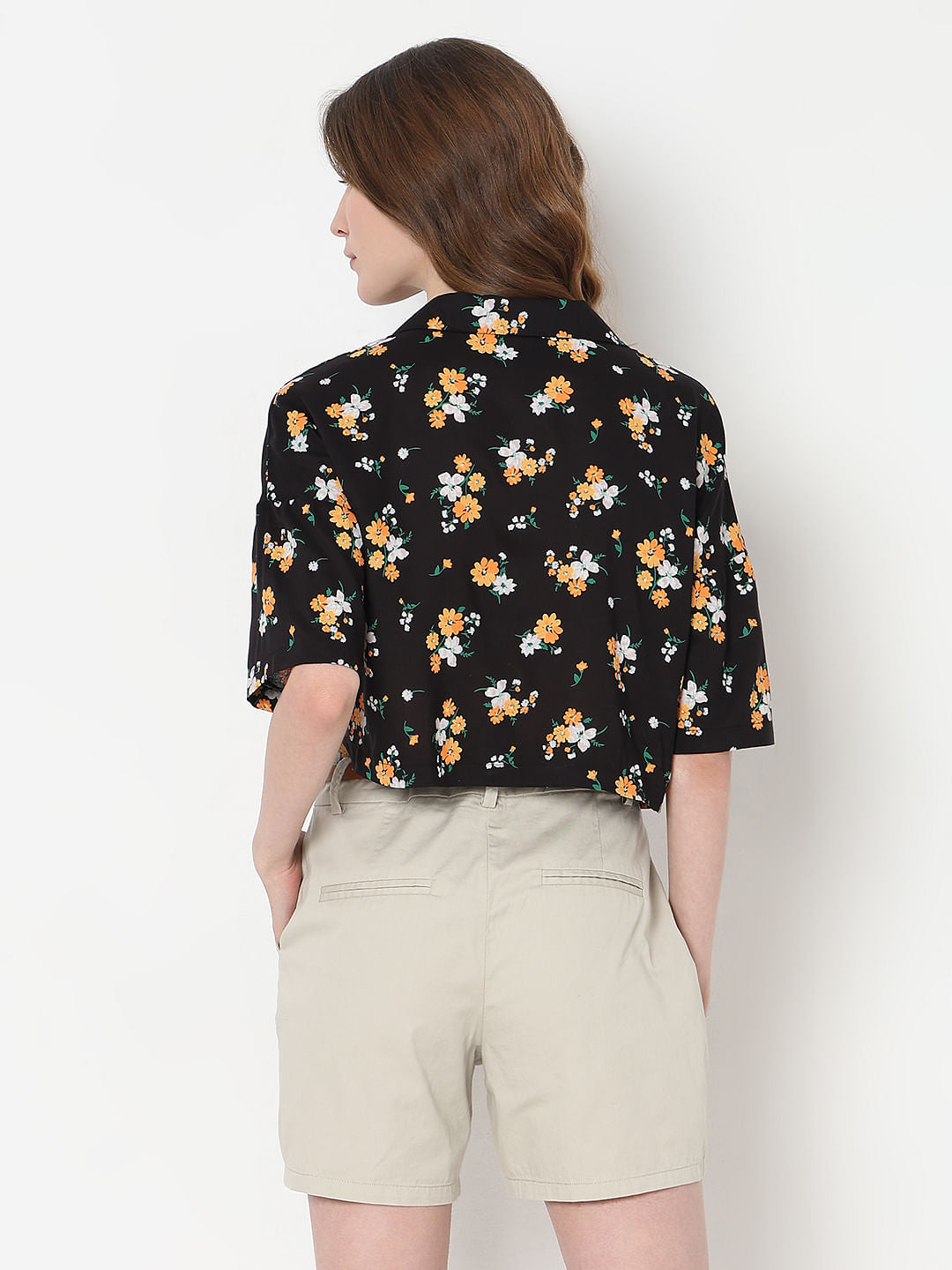 Black Floral Print Shirt