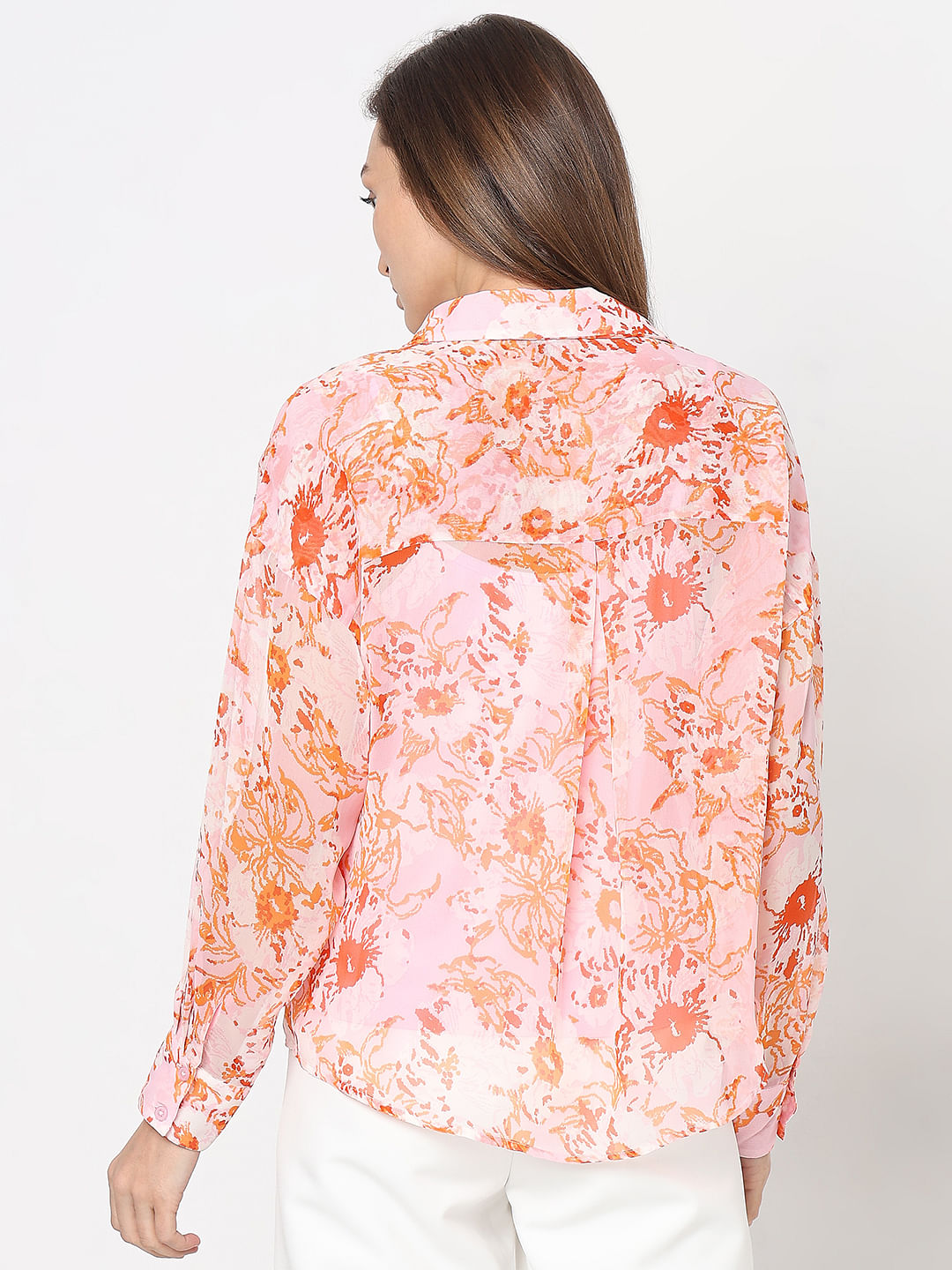 Orange Floral Shirt