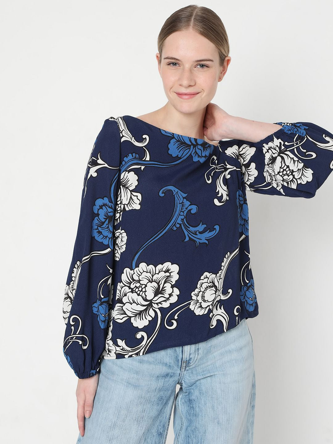 Blue Floral Top