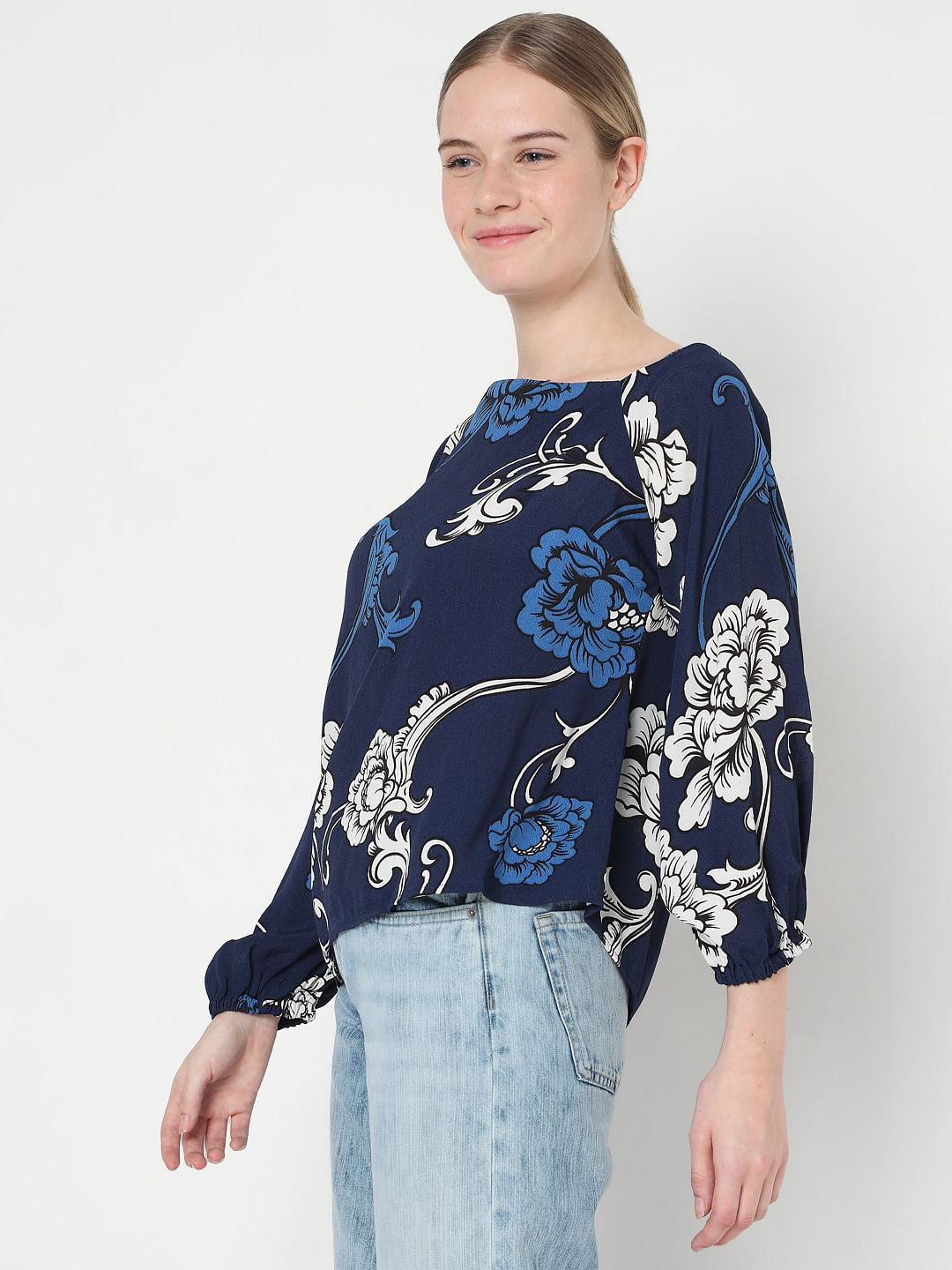 Blue Floral Top