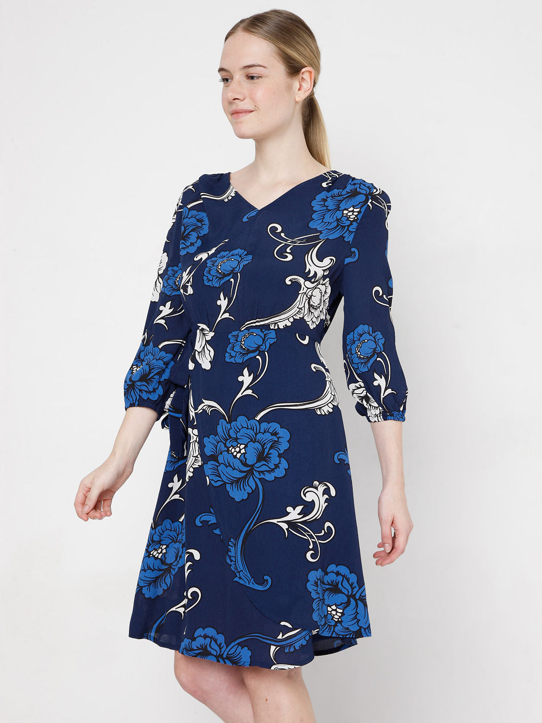 Blue Floral Flit & Flare Dress