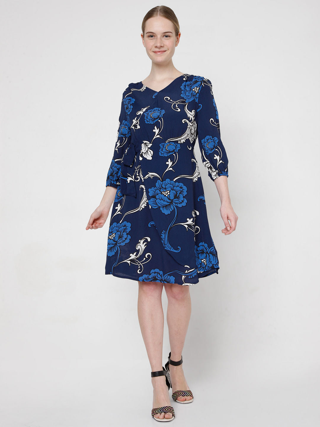 Blue Floral Flit & Flare Dress