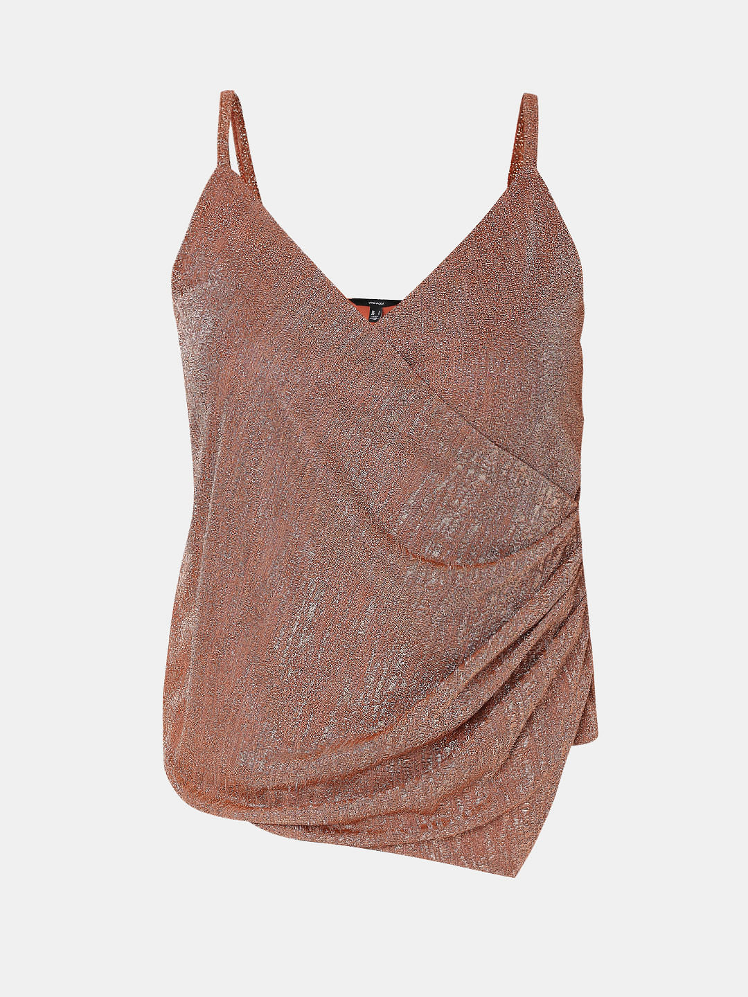 Peach Metallic Lurex Top