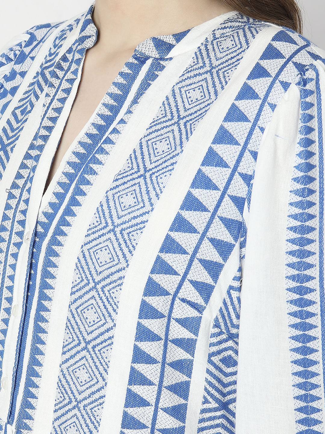 Blue Aztec Print Maxi Dress