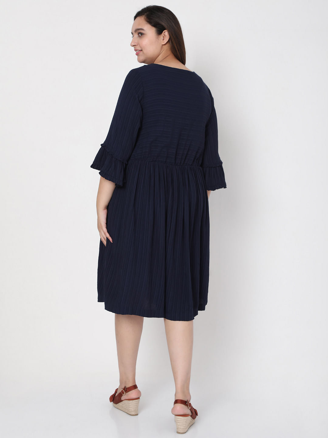 Curve Navy Blue Shift Dress