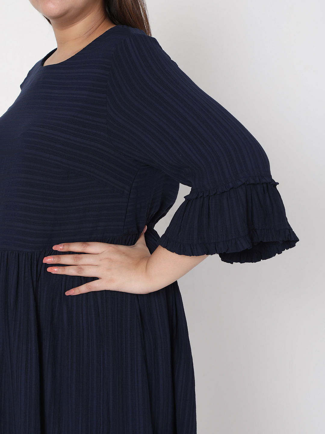 Curve Navy Blue Shift Dress
