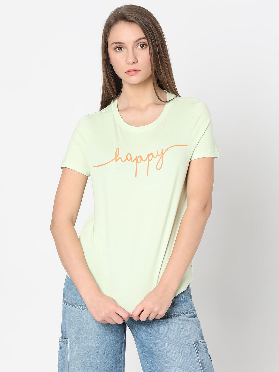 Pastel Green Cotton T-Shirt