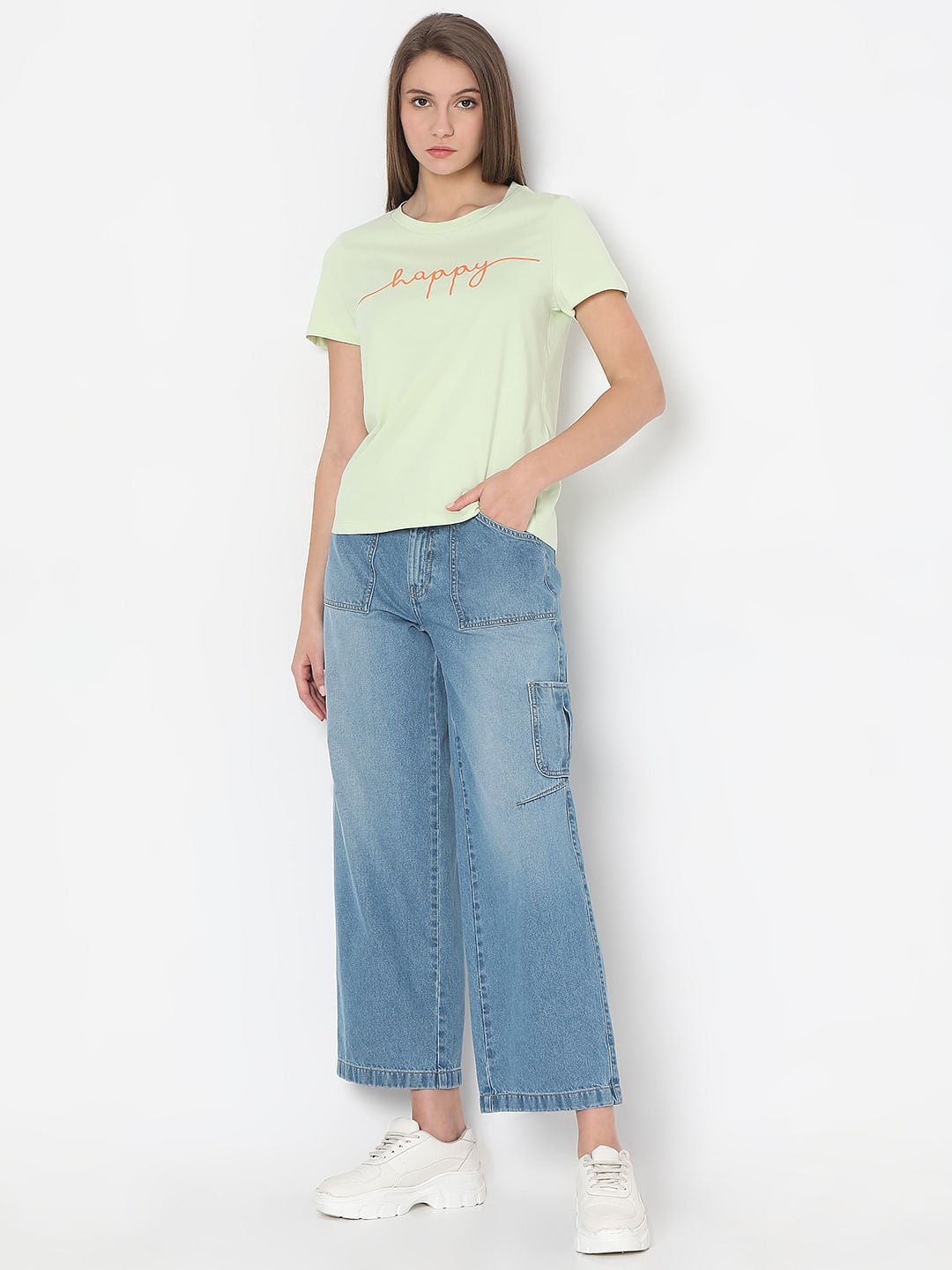 Pastel Green Cotton T-Shirt