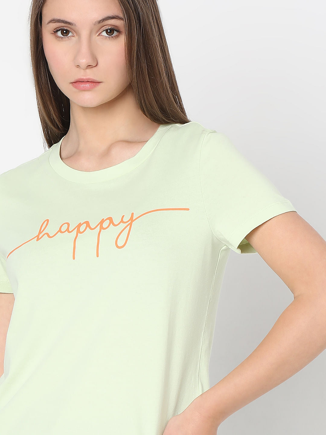 Pastel Green Cotton T-Shirt