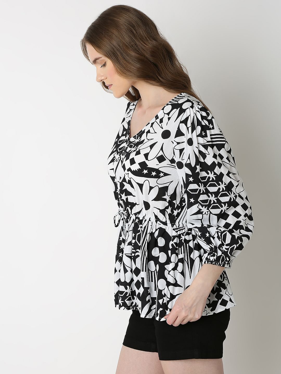 Black Printed Top