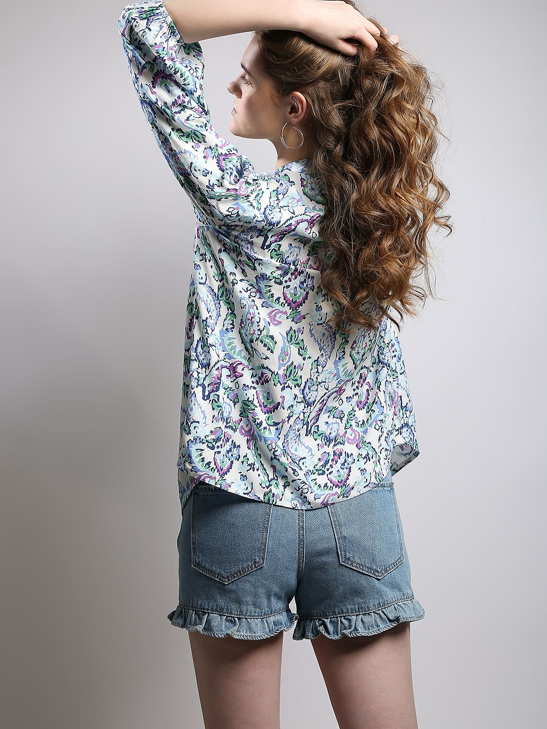 Light Blue Printed Top