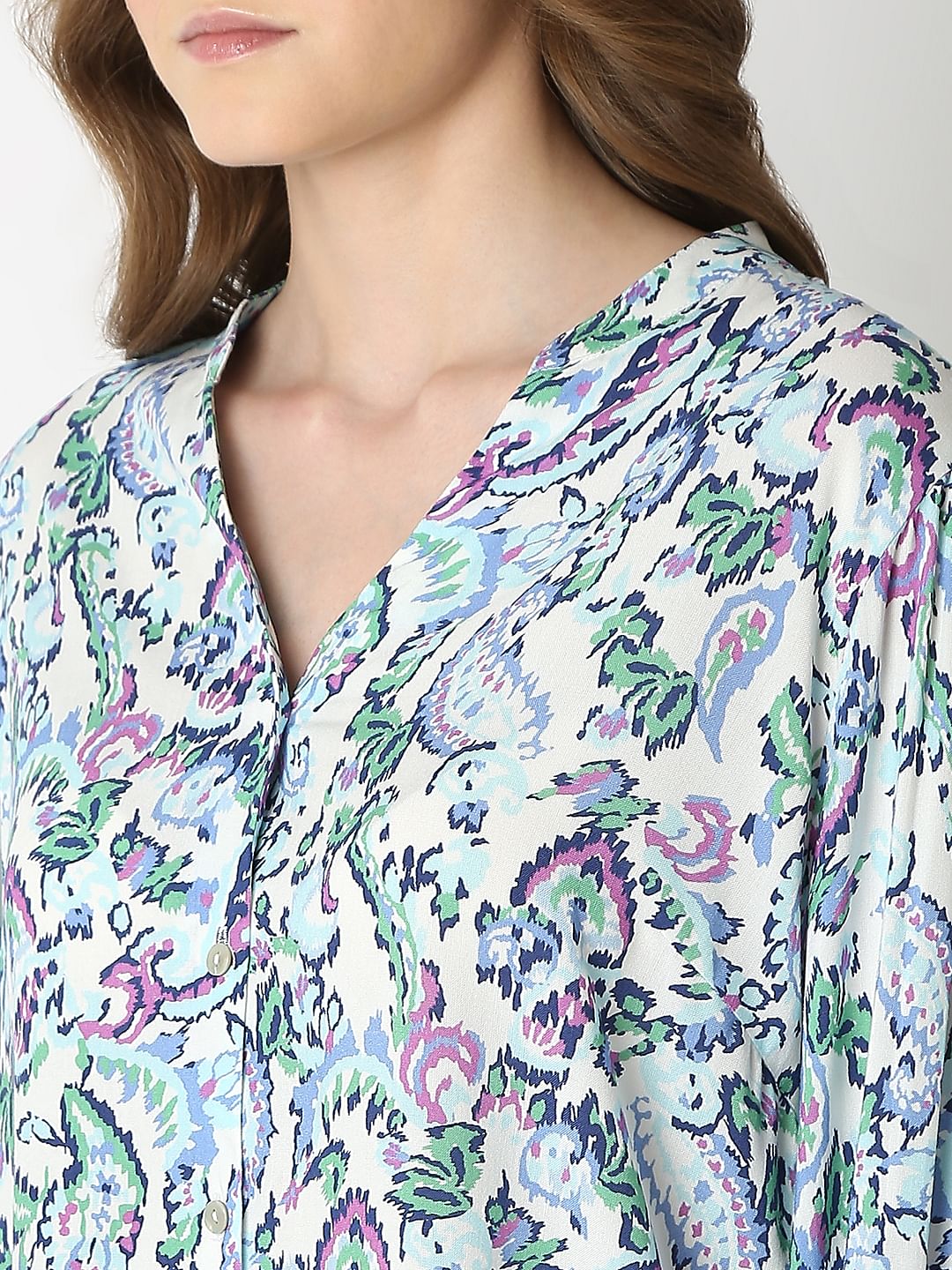 Light Blue Printed Top